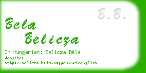 bela belicza business card